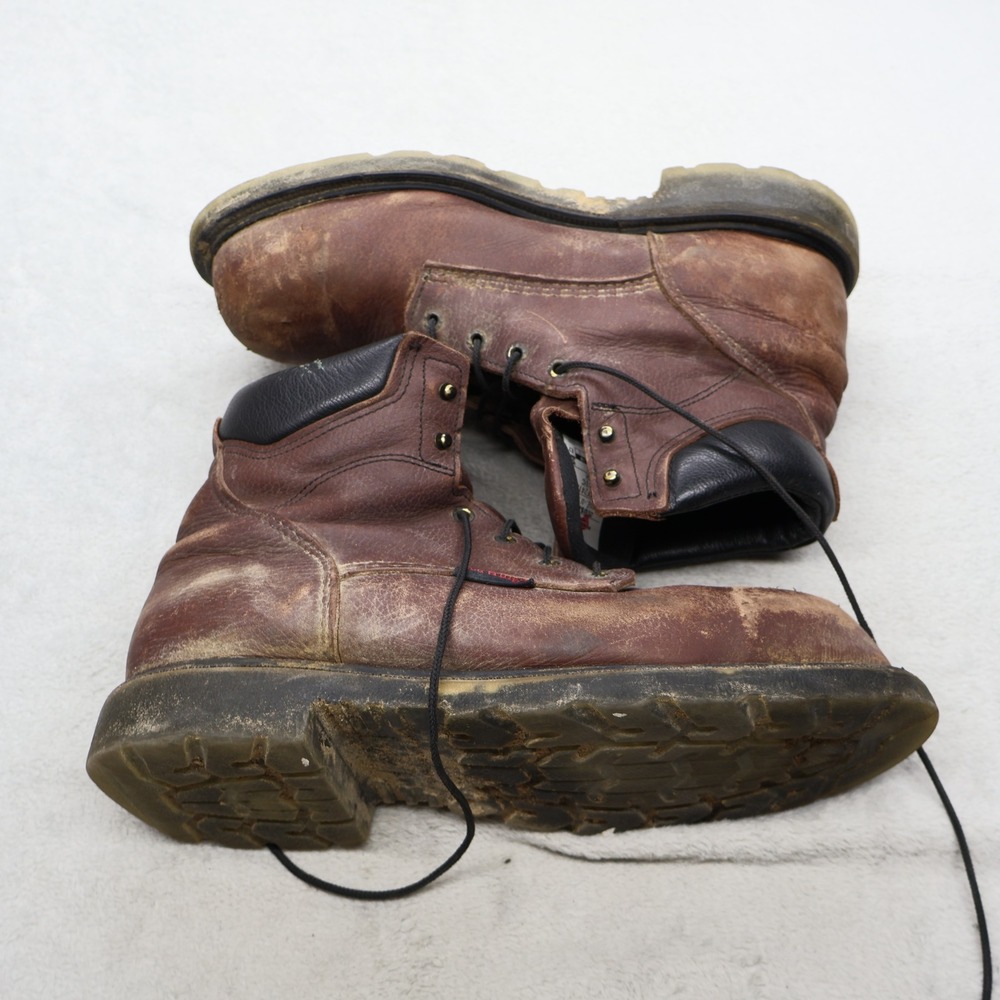 Red Wing Mens 13 Work Boots Brown Leather Steel Toe Safety Waterproof USA Made - Picture 3 of 16